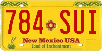 NM license plate 784SUI