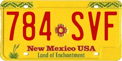 NM license plate 784SVF