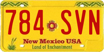 NM license plate 784SVN