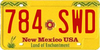 NM license plate 784SWD