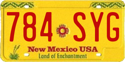 NM license plate 784SYG