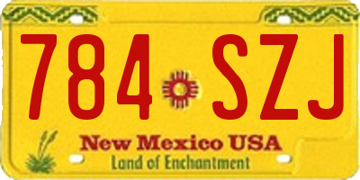 NM license plate 784SZJ