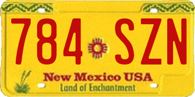 NM license plate 784SZN