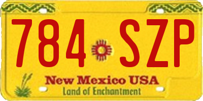 NM license plate 784SZP