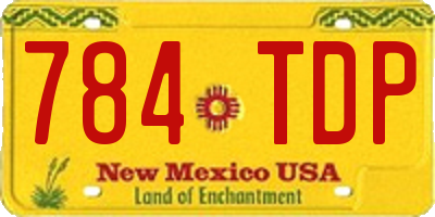 NM license plate 784TDP