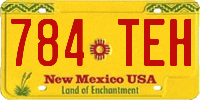 NM license plate 784TEH