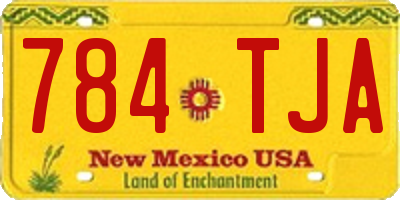 NM license plate 784TJA