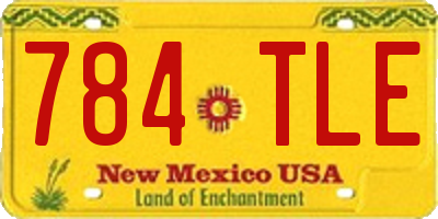 NM license plate 784TLE