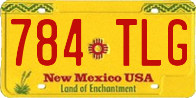 NM license plate 784TLG
