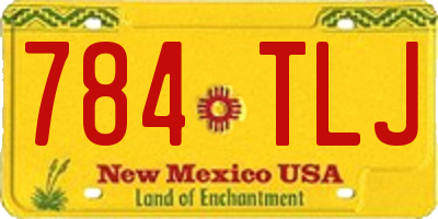 NM license plate 784TLJ
