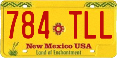 NM license plate 784TLL