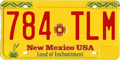 NM license plate 784TLM