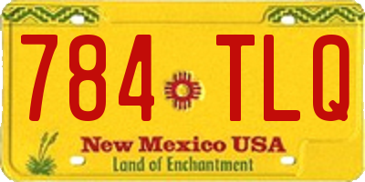 NM license plate 784TLQ