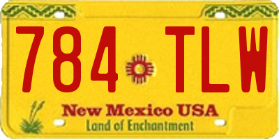 NM license plate 784TLW