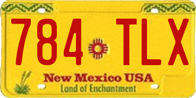 NM license plate 784TLX