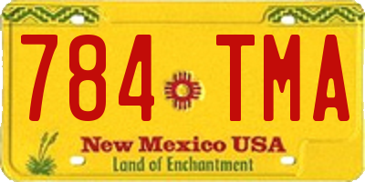 NM license plate 784TMA