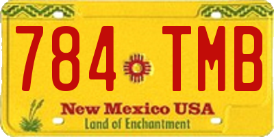 NM license plate 784TMB