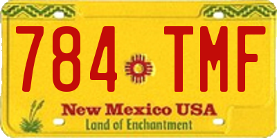 NM license plate 784TMF