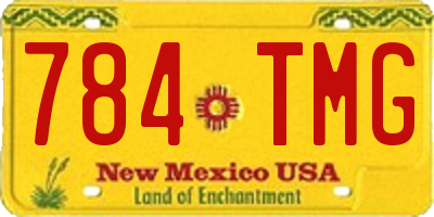 NM license plate 784TMG