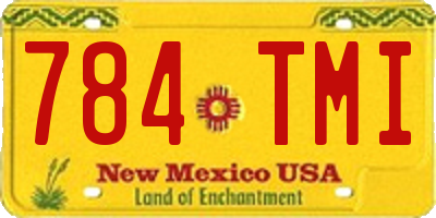 NM license plate 784TMI