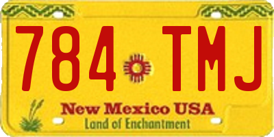 NM license plate 784TMJ