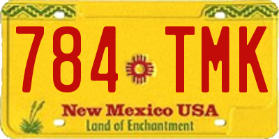 NM license plate 784TMK