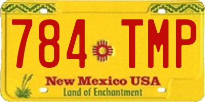 NM license plate 784TMP