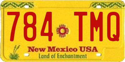 NM license plate 784TMQ
