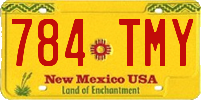 NM license plate 784TMY
