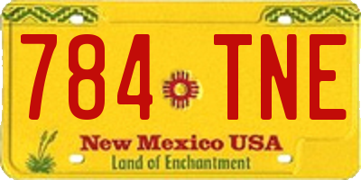 NM license plate 784TNE