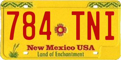 NM license plate 784TNI