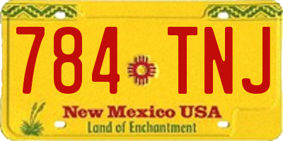 NM license plate 784TNJ