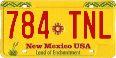 NM license plate 784TNL