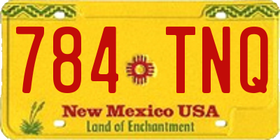 NM license plate 784TNQ