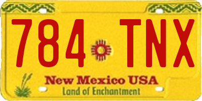 NM license plate 784TNX