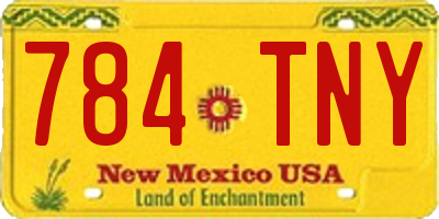 NM license plate 784TNY