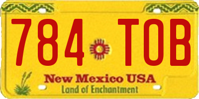 NM license plate 784TOB