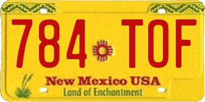 NM license plate 784TOF
