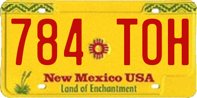 NM license plate 784TOH
