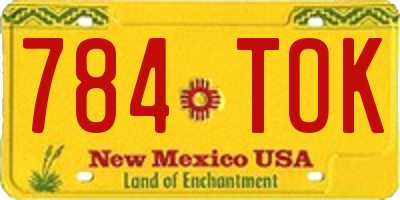 NM license plate 784TOK