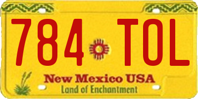 NM license plate 784TOL
