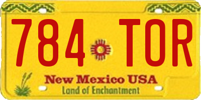 NM license plate 784TOR