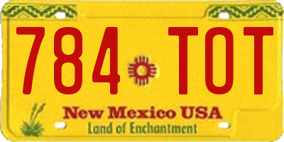 NM license plate 784TOT