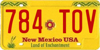 NM license plate 784TOV
