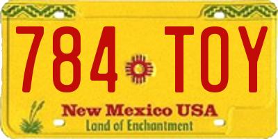 NM license plate 784TOY