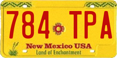 NM license plate 784TPA