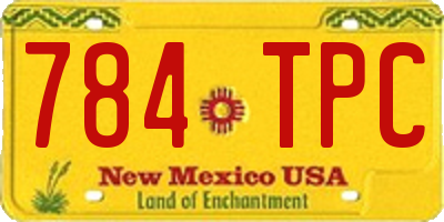 NM license plate 784TPC