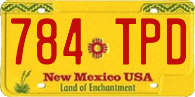 NM license plate 784TPD