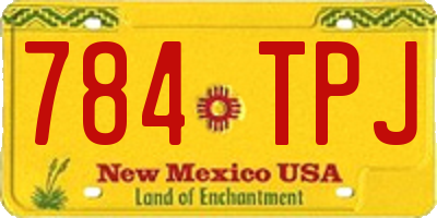 NM license plate 784TPJ