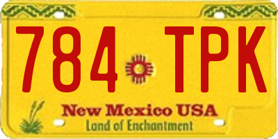 NM license plate 784TPK